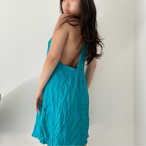teal Roxy beach cover up dress - Picture 2 of 7